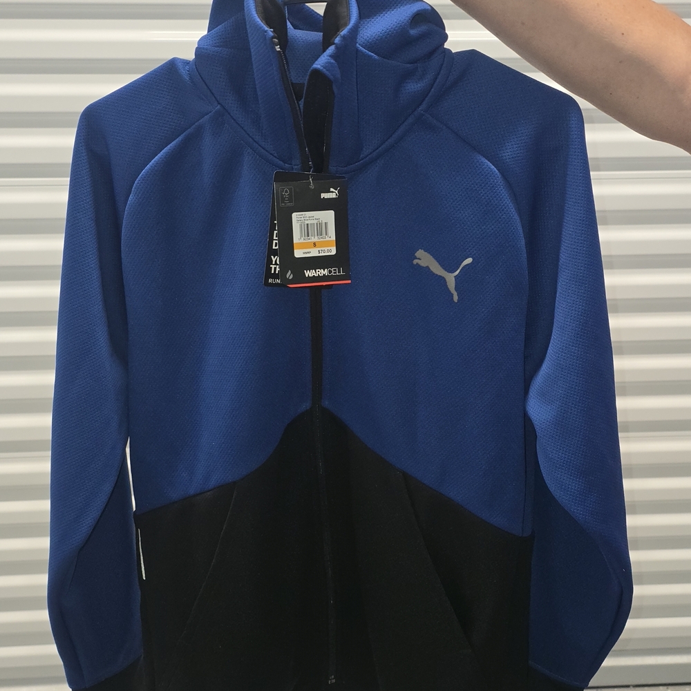 Puma Men's Blue and Black Jacket & Pants Sz Small